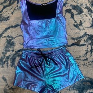 Shein Metallic Matching Set